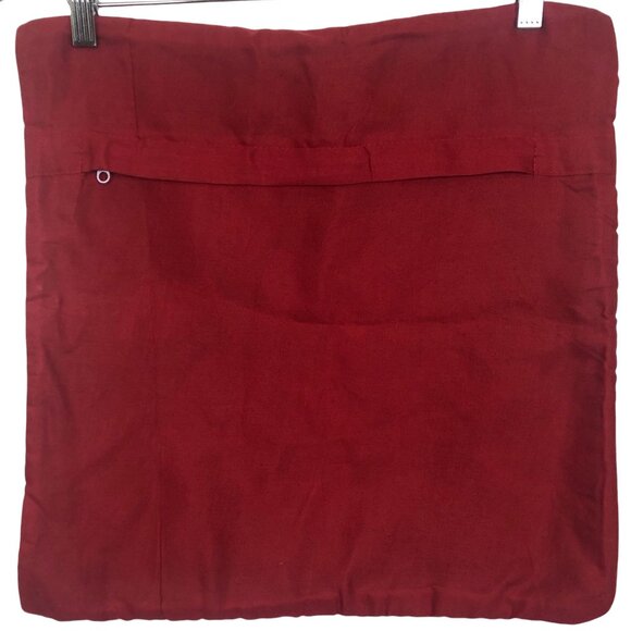 Tapestry Pillow Cover Poppies and Butterflies Zippered Red Cloth Back 16 x 16 - Picture 2 of 7